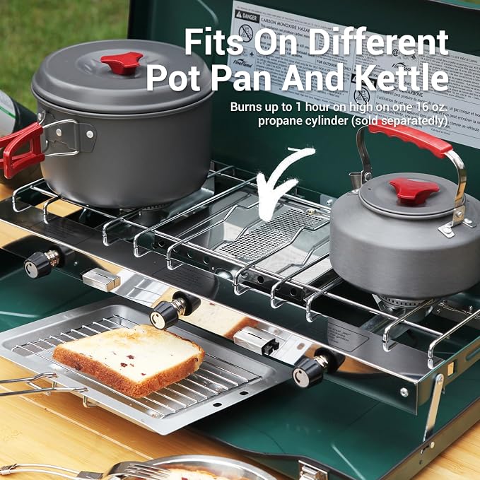 Camping Stove, 3 Burners Propane Portable Camp Stove - Image 5