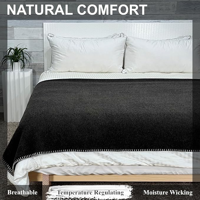 EKTOS 100% Virgin Wool Blanket, 100 Percent Woolen, Washable Pure Wool - Image 4