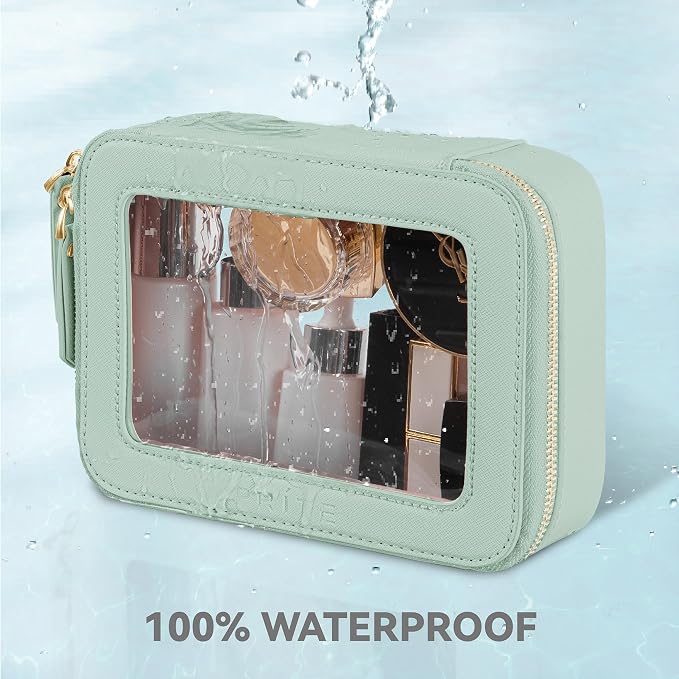Prite Clear Makeup Bag Cosmetic Organizer Case Waterproof Travel Toiletry Bag - Image 5