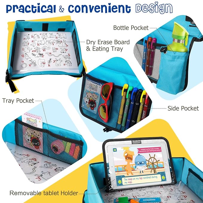 BUENAVO Car Seat Organizer Kids Travel Tray - Image 3