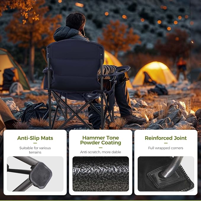 ALPHA CAMP Oversized Camping Chair Heavy Duty Lawn Chair - Image 8