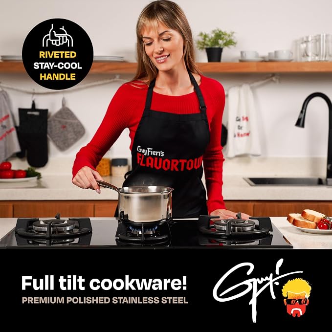 Guy Fieri's Flavortown 3.2-Quart Stainless Steel Sauce Pan - Image 5