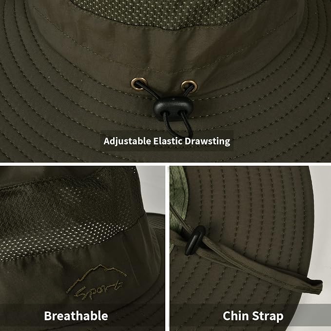 Sun Hats for Men Women Fishing Hat UPF 50+ Breathable Wide Brim Summer UV - Image 2