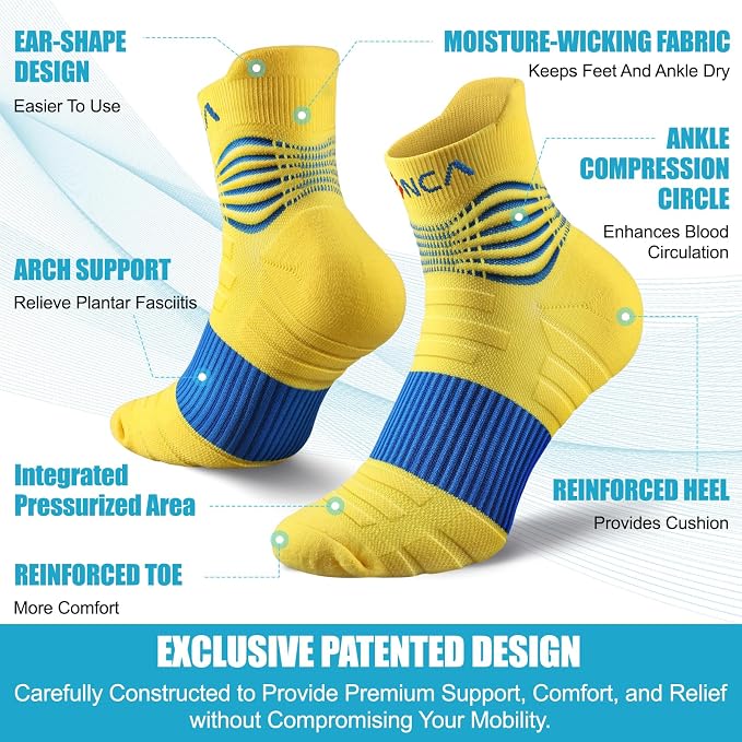 NEENCA Professional Compression Socks, Medical Athletic Ankle Socks - Image 2