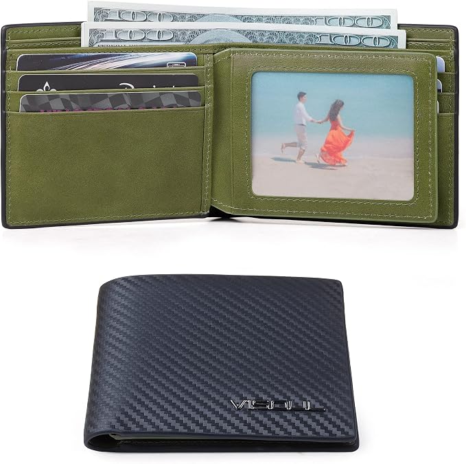 VISOUL Leather Mens Bifold RFID Blocking Wallet - Image 3