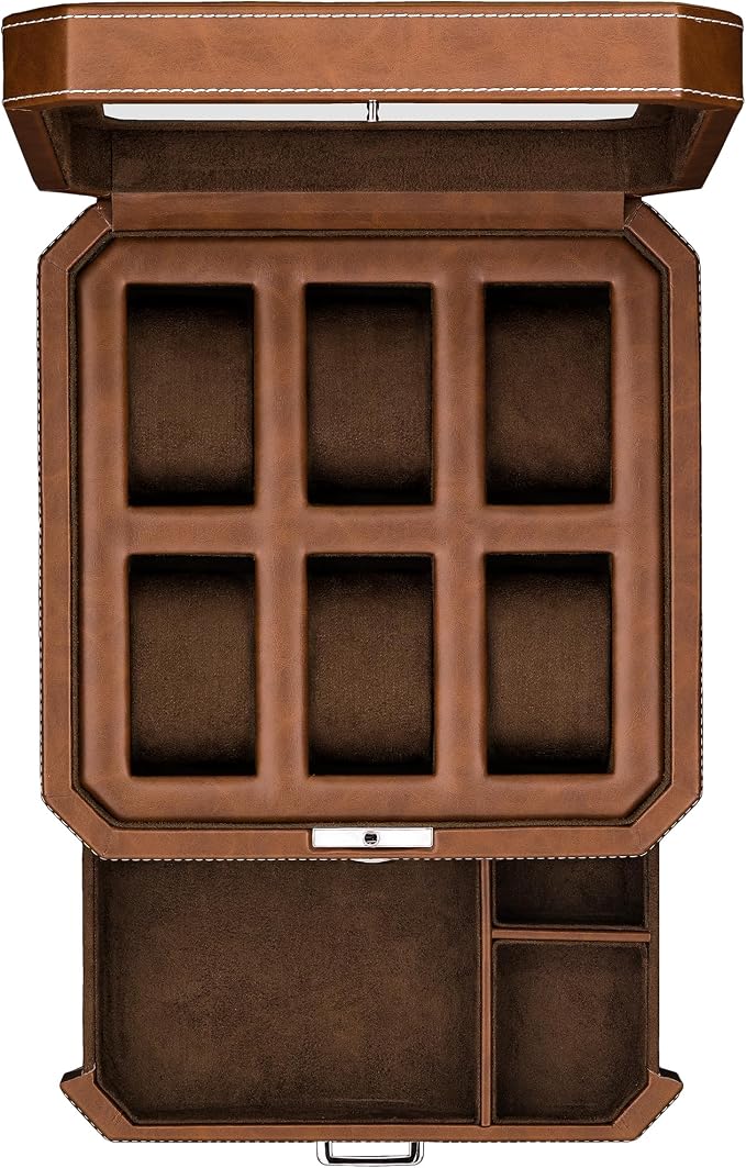 ROTHWELL 6 Slot Leather Watch Box by RothwellSanFrancisco