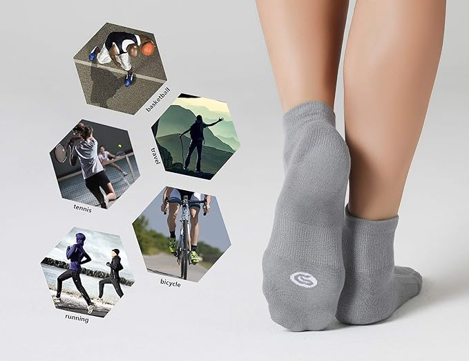 CS CELERSPORT 6 Pairs Women's Running Ankle Socks Athletic Sport Socks Cushioned - Image 6