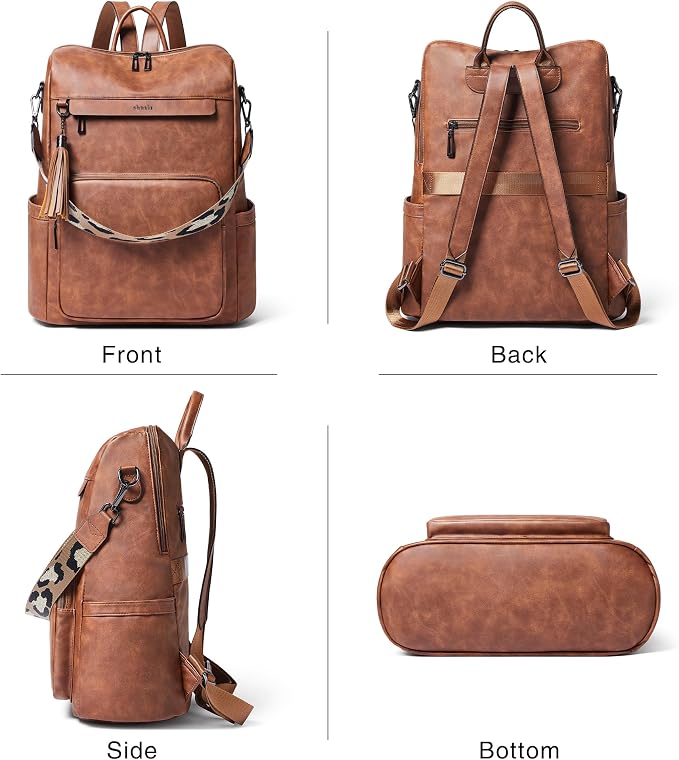 Shrrie Vegan Leather Laptop Backpack - Image 5