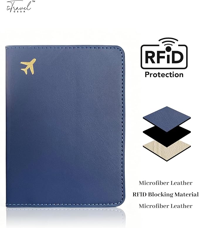 Passport Holder for Travel Essentials, RFID Blocking Passport Cover Case for - Image 2