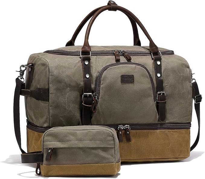 Nerlion Green Large Weekender Overnight Duffel Bag by Nerlion