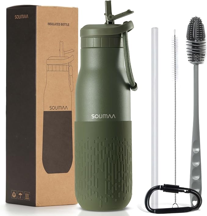Insulated Stainless Steel Water Bottles by SOUMAA