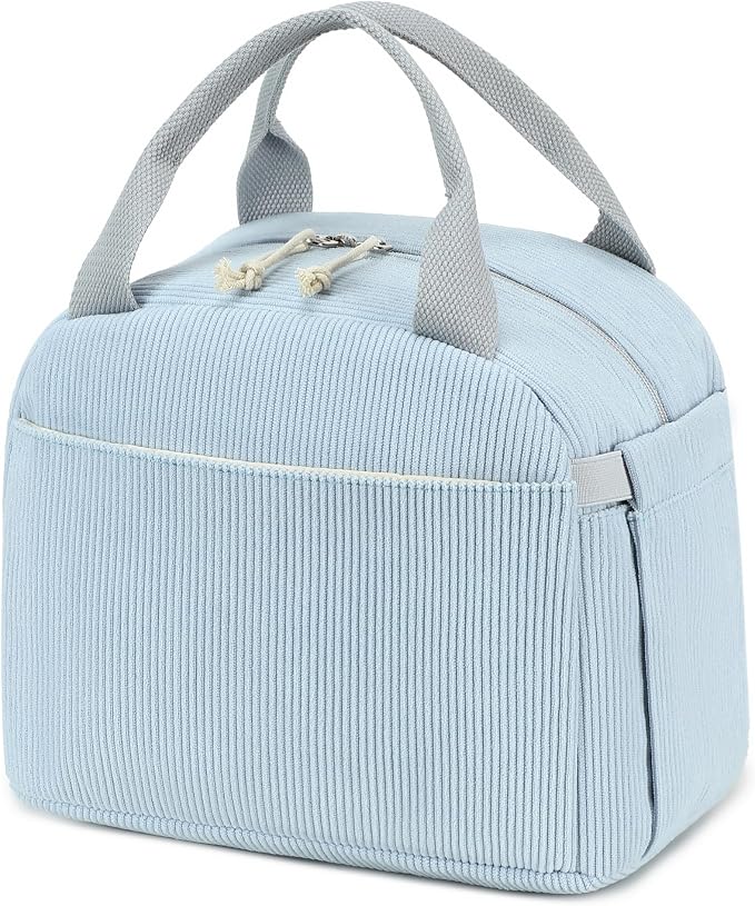 Bluboon Lunch Bag for Women Men Cute Corduroy Lunch Tote Bags Reusable by BLUBOON