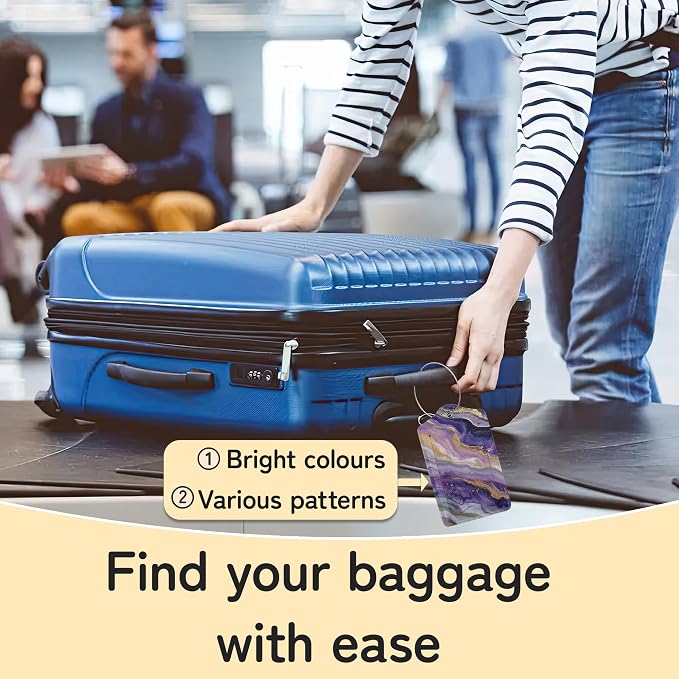 3 Pack PU Leahter Abstract Marble Liquild Luggage Tag - Image 6