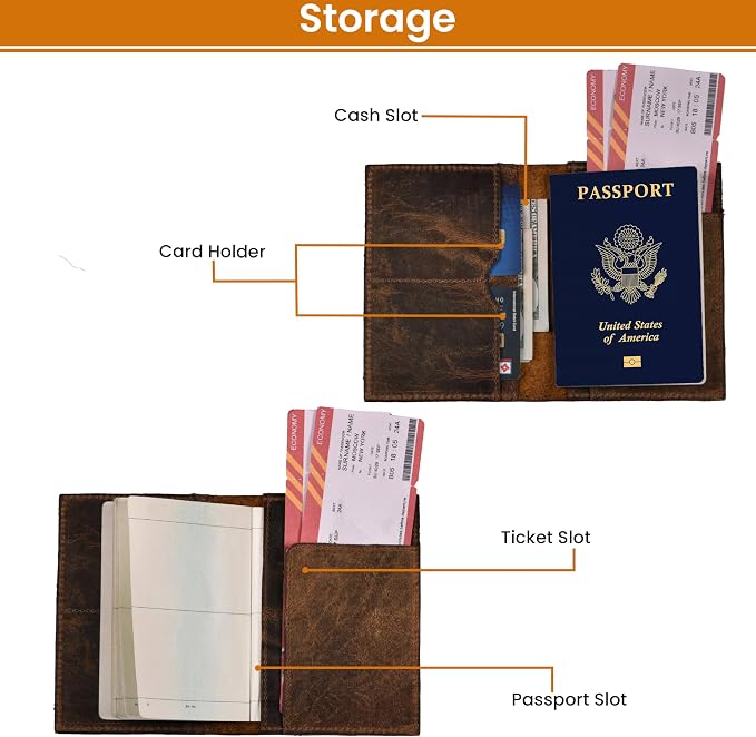 LEATHER VILLAGE Leather Passport Holder Cover – Travel Wallet - Image 7