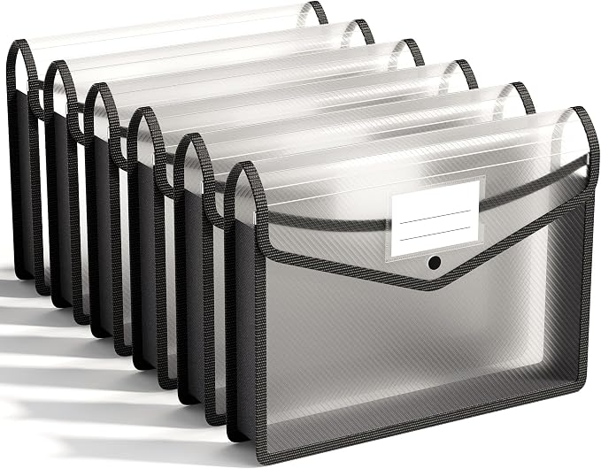 ABC life 6 Pack Plastic Expanding File Folder, Folders by ABClife