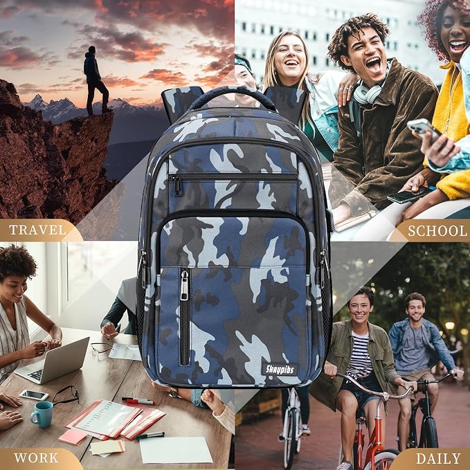 Backpack for Men Women, School Backpack for Boys Girls Teens, 15.6 Inch Laptop - Image 4