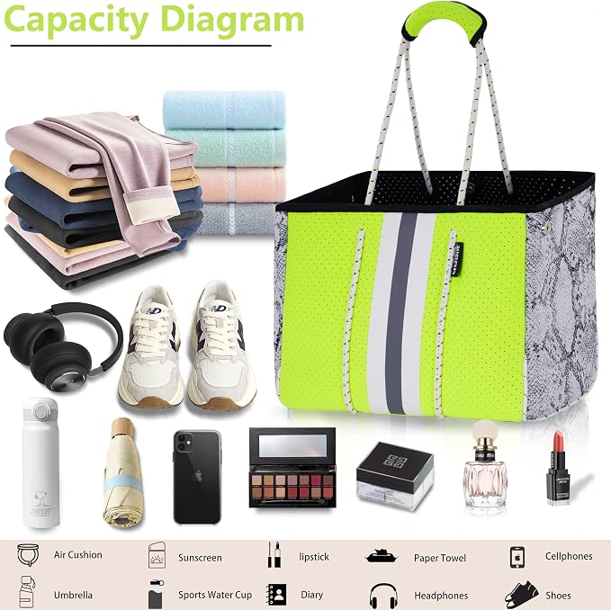 QOGiR Neoprene Multipurpose Beach Bag Tote - Image 6