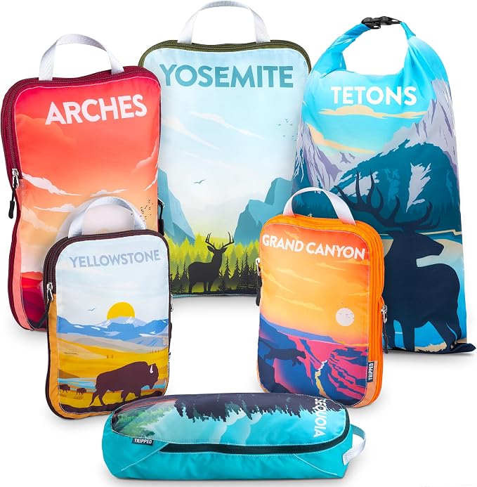 Compression Packing Cubes Set for Travel by TRIPPEDTravelGear
