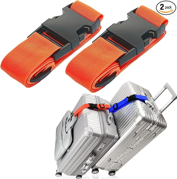2Pack Luggage Straps Add Bag Luggages Straps to Connect Two Suitcases, by Ajmyonsp