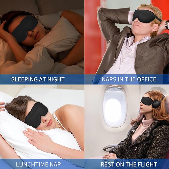Sleep Eye Mask, 3D Eyes Mask for Sleeping, Contoured Cup Night Blindfold Eye - Image 6