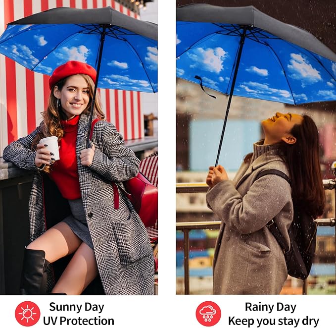 LLanxiry Compact Travel Umbrella, Mini Windproof Umbrellas - Image 6