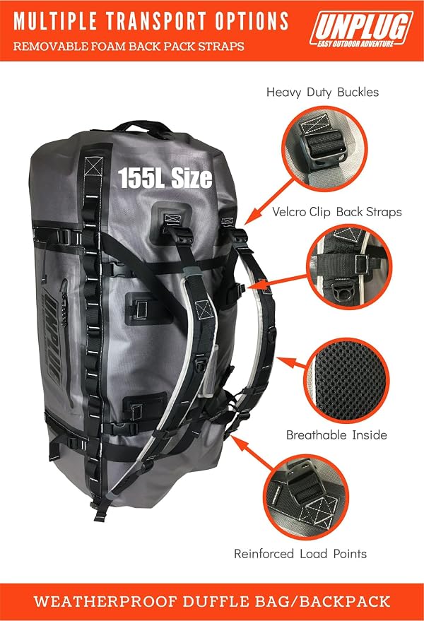 UNPLUG Waterproof Bags for Travel -1680D Heavy Duty Waterproof Duffel Bag for - Image 4