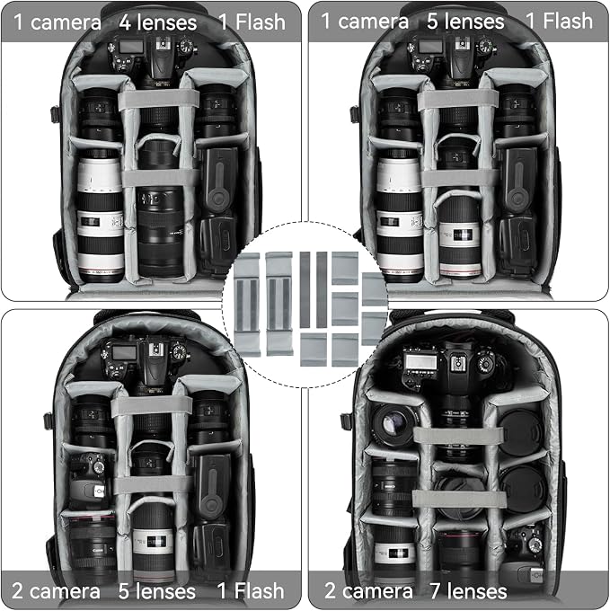 TORIBIO Camera Backpack, Hardshell DSLR Photography Camera Bag, Waterproof Hard - Image 3
