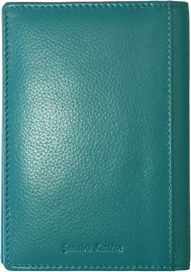 Personalized Monogrammed Teal Leather RFID Passport Wallet - Image 6