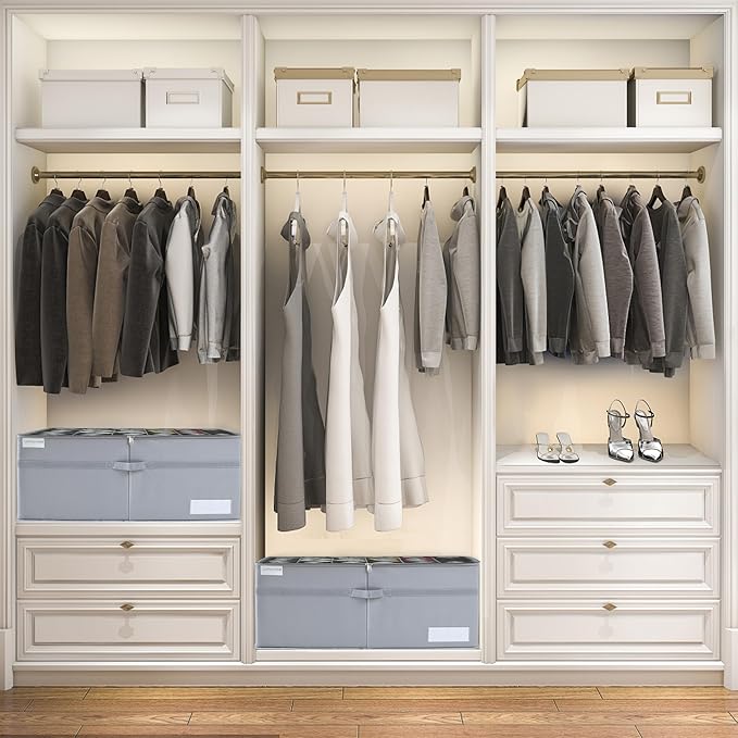 LUVHOMEE Shoe Organizer for Closet, Fits 24 Pairs, Large Shoe Box Storage - Image 2