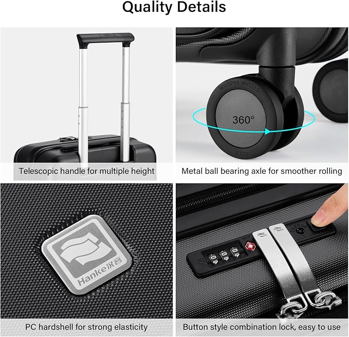 Hanke Hardside Expandable Checked Luggage, 24 Inch Top Opening Trunk Luggages - Image 5