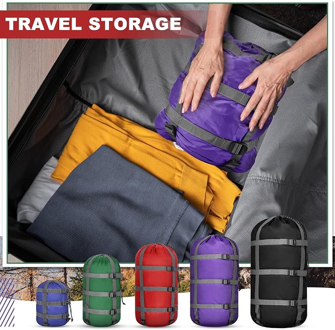 5 Pack Compression Stuff Sack 5 Assorted Size Sleeping Bag Stuff Sack - Image 7