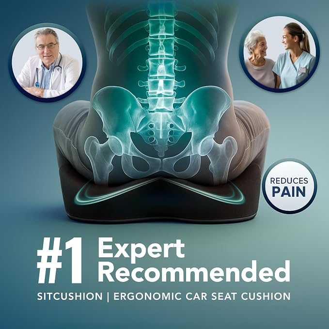 Car Seat Cushion for Driving — Orthopedic Memory Foam Car Seat Pad for Sciatica - Image 3