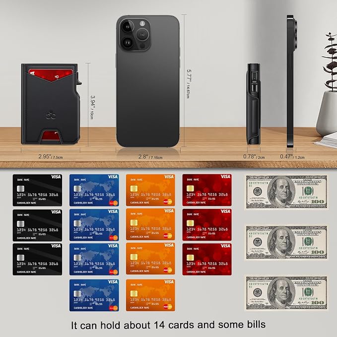 Wallet for Men Wallet with Slim Pop Up Card Holder 9-13 Cards, Bifold - Image 6