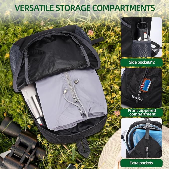Ultralight 20L Foldable Backpack, Compact to Palm-Sized, Travel & Daily Use - Image 3
