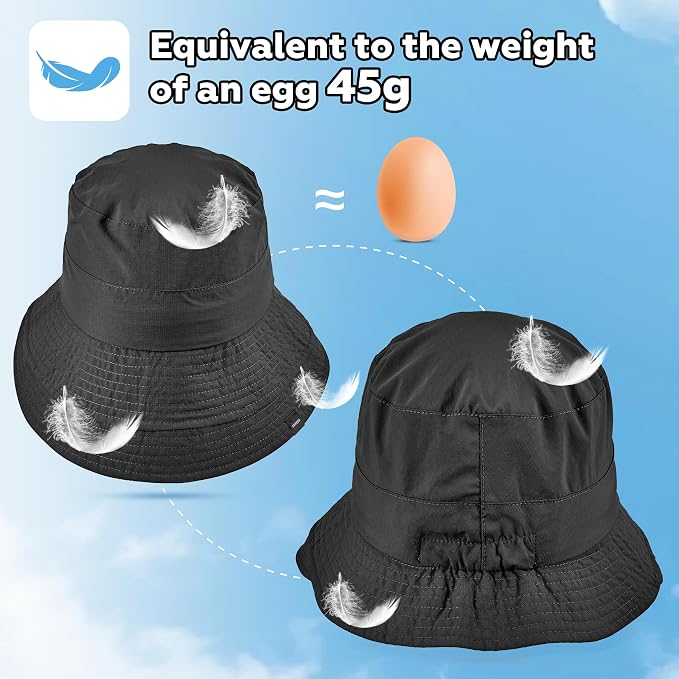 Sukeen Lightweight Bucket Hat for Women Quick-Dry Hiking Hat Packable Foldable - Image 3