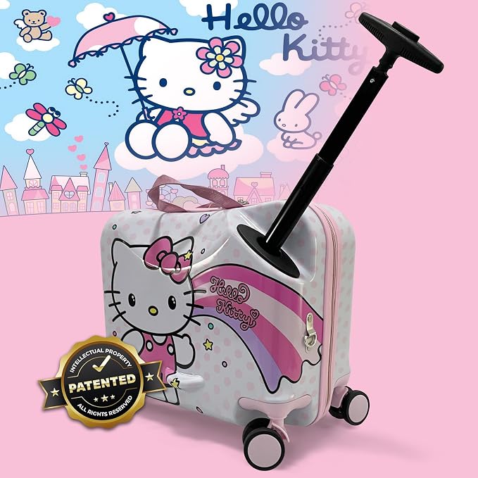 Fast Forward 18" Hello Kitty Kids Ride on Luggage-Hardshell Rolling Travel - Image 2