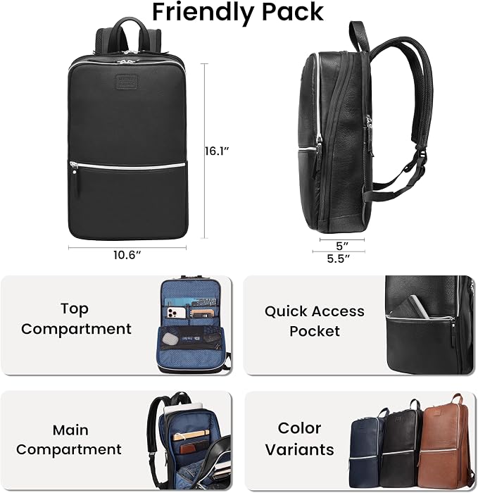 LEATHER VILLAGE Leather Laptop Backpack - Image 4