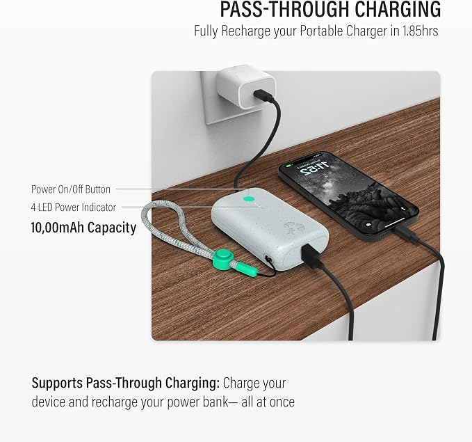 Nimble Champ Portable Charger, 000mAh Power Bank Fast Charging, 20W Dual USB-C - Image 3