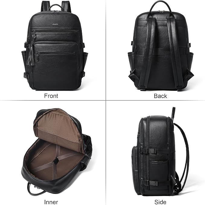 Shrrie Laptop Backpack for Women, Vegan Leather Backpack Work Computer - Image 7