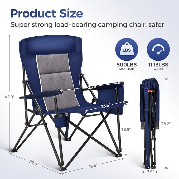 ALPHA CAMP Heavy Duty High Back Camping Chairs - Image 2