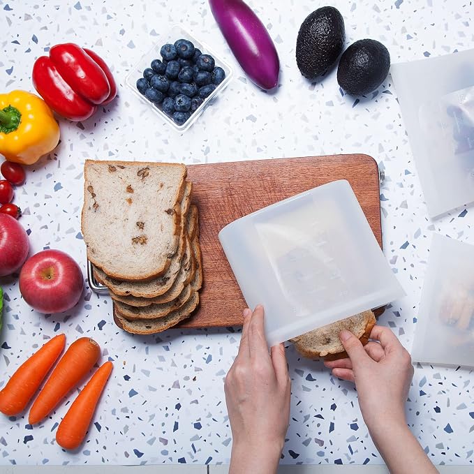 Reusable Silicone Food Storage Bag, - Image 5