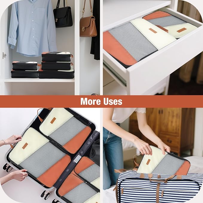 Packing Cubes for Travel, Compression 6 Set Organizer Bags for Women - Image 6