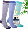 Mens Compression Socks for Men Women, 15-20 mmHg Bamboo Viscose Knee High Soft by Unknown