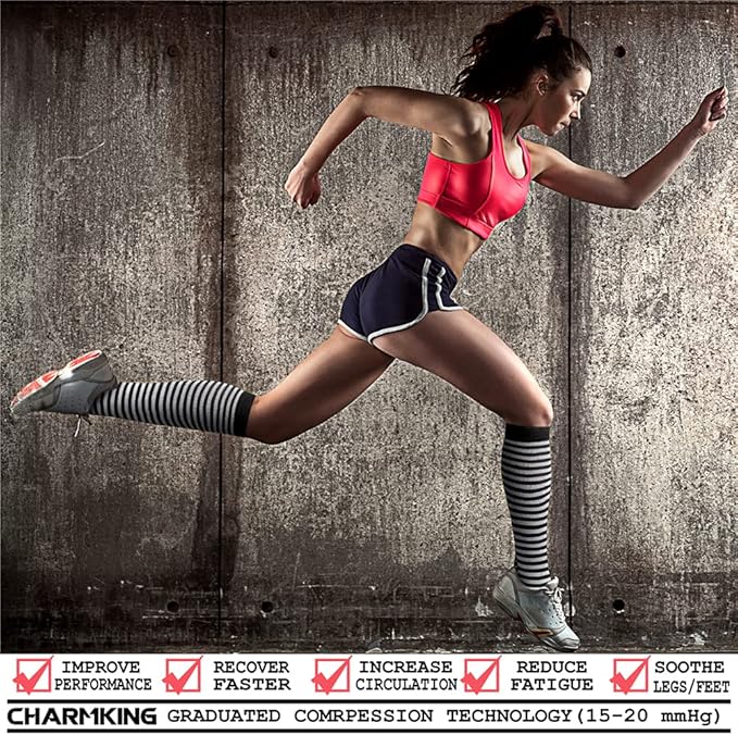 CHARMKING Compression Socks for Women & Men Circulation 15-20 mmHg is Best - Image 2