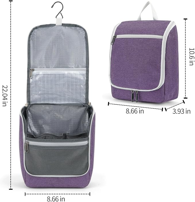 Della Gao Hanging Toiletry Bag for Women, Travel Toiletry Bags Makeup Bag - Image 4