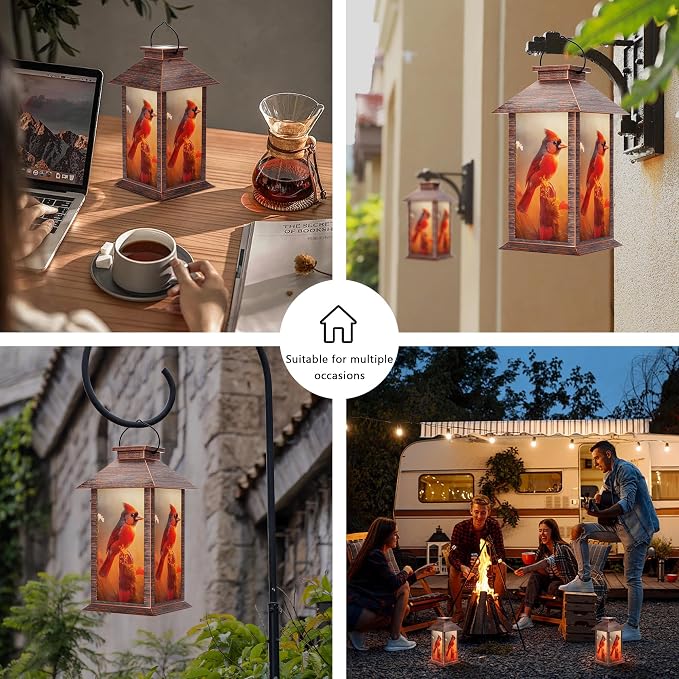 Solar Lanterns Outdoor, Waterproof Cardinal Garden Hanging Lanterns - Image 7