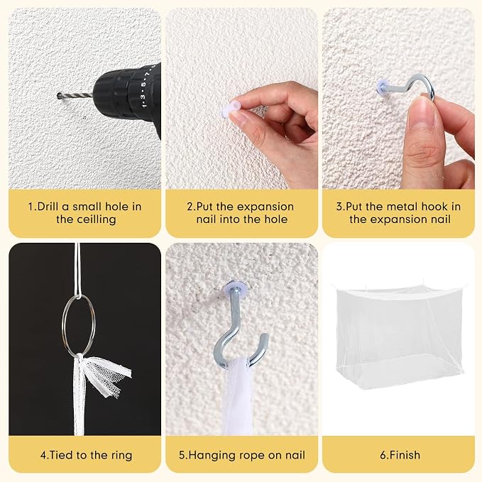 4 Corners Mosquito Net for Mosquiteros para Camas Bed Canopies Netting Bed - Image 2