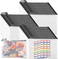 60pcs Large Mesh Zipper Pouch File Bags Reusable Zippered Pouches by YOPCDJ