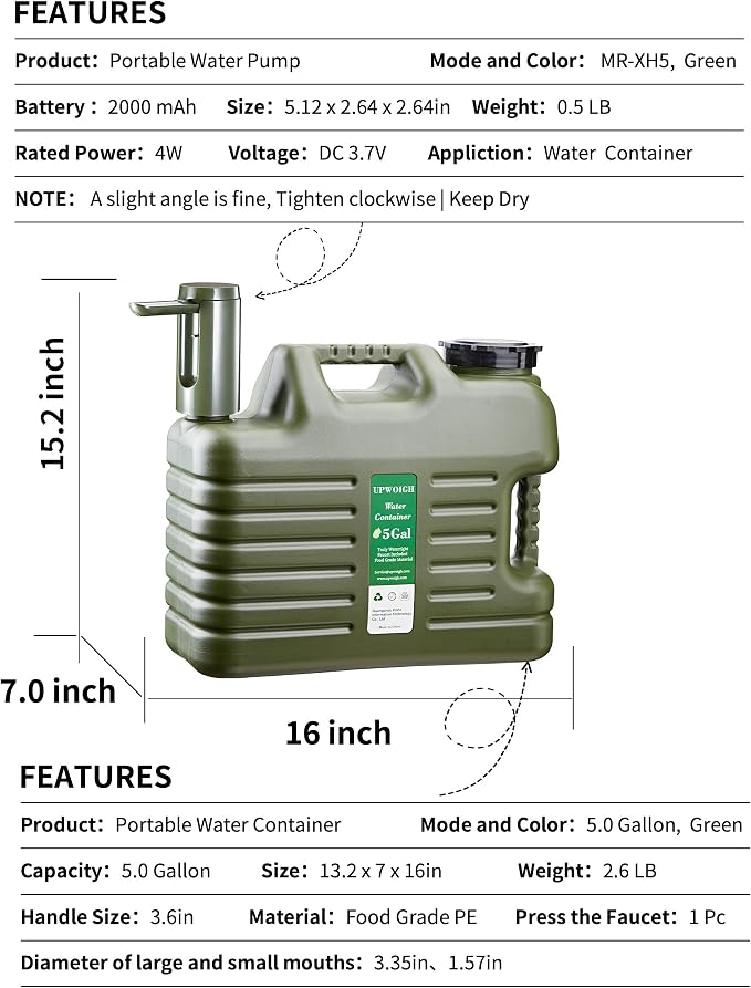 Portable 5 Gallon Water Jug - Image 2