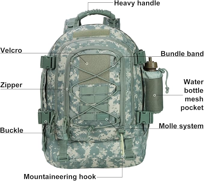 Large Tactical Backpack for Men Military Backpack - Image 3